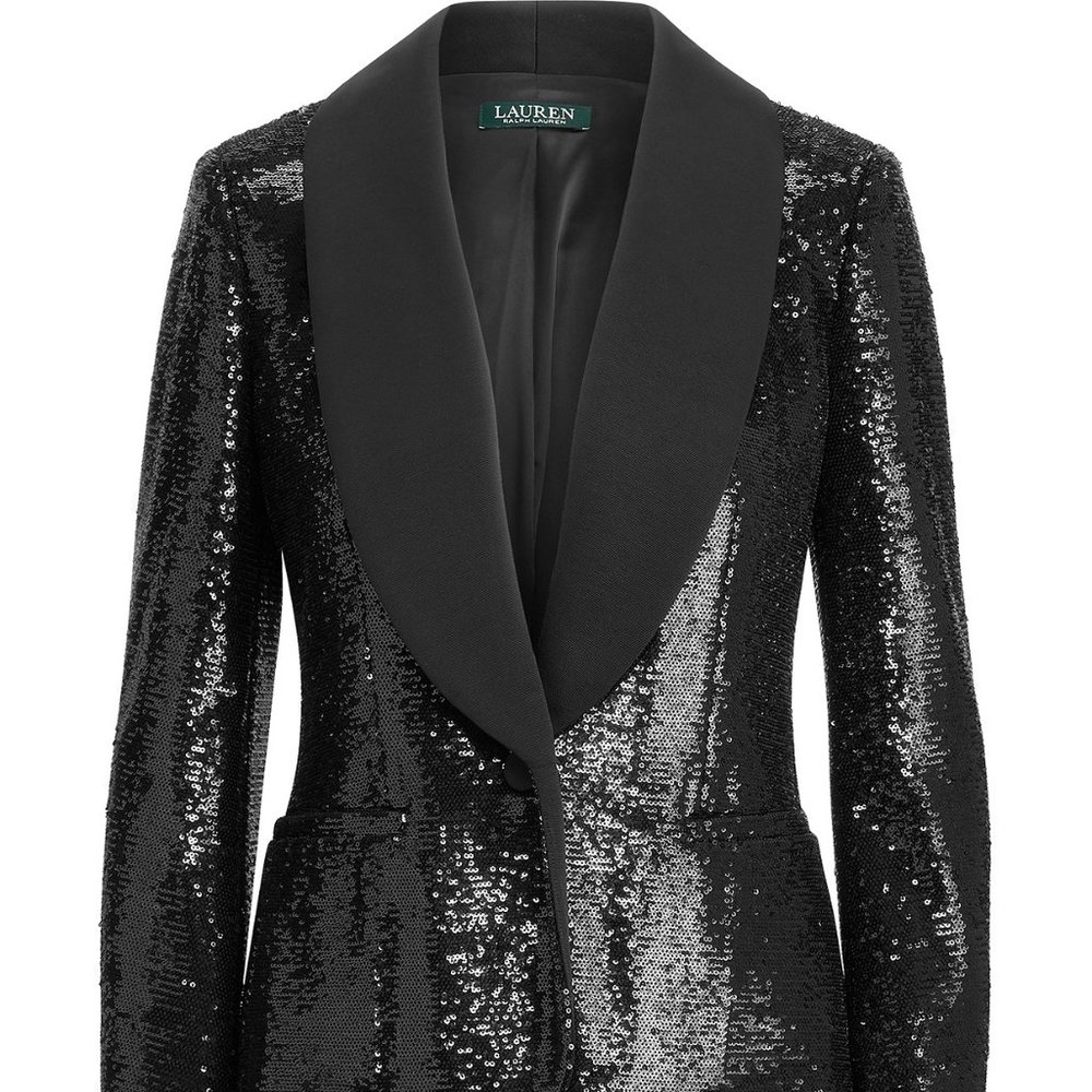 Ralph Lauren Black Sequin Blazer Size10